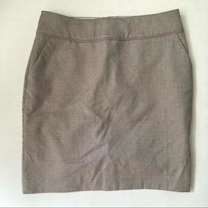 H&M Light Gray Tan Professional Pencil Mini Skirt Size 10
